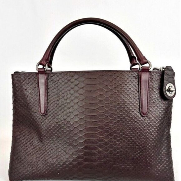 Stunning Coach Borough Turnlock Embossed Python Leather Satchel. Crafted in exq - Picture 2 of 14